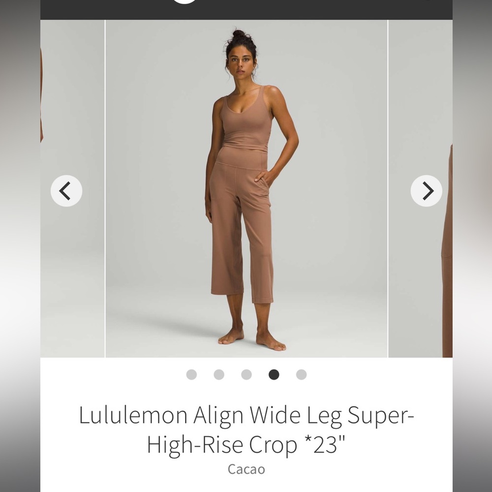 Brown Lululemon align, super high-rise crop